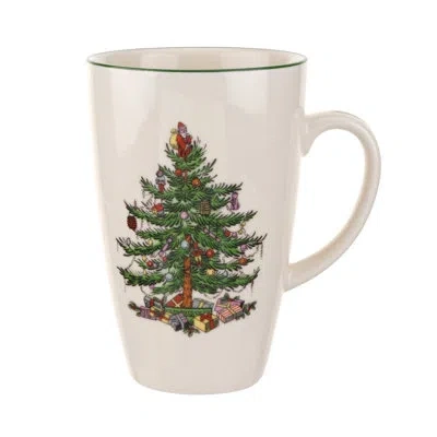 Spode Christmas Tree Latte Mug 22oz In White;green