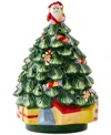 Spode Christmas Tree Light-up Napkin Holder In Green