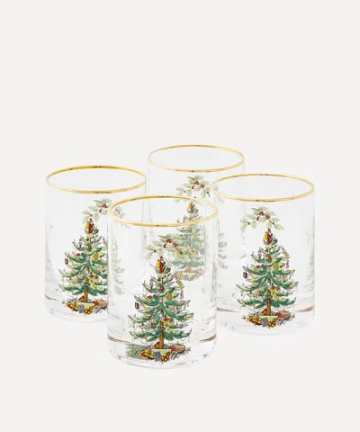 Spode Christmas Tree Lowball Glasses Set Of Four