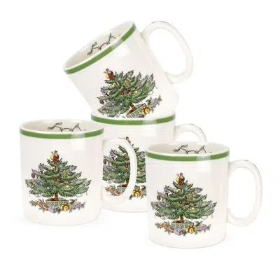 Spode Christmas Tree Mug 9 oz In White;green