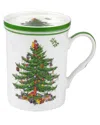 Spode Christmas Tree Mug & Coaster Set In Green