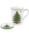 Spode Christmas Tree Mug & Coaster Set In Multi