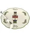 Spode Christmas Tree Nutcracker Cheese Plate With Knife