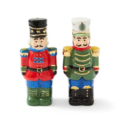 Spode Christmas Tree Nutcracker Salt & Pepper Shaker Set 4.5" In Multi