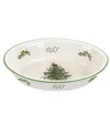 Spode Christmas Tree Oval Rim Dish In Green
