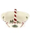 Spode Christmas Tree Peppermint Handle Basket In Multi