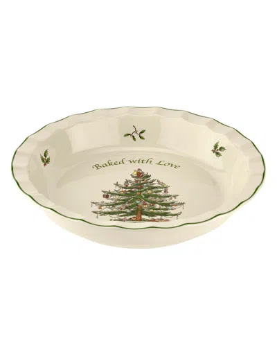 Spode Christmas Tree Pie Dish In Green