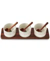 Spode Christmas Tree Polka Dot 7 Piece Condiment Set In Green