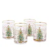 Spode Christmas Tree Polka Dot Double Old Fashioned Glass, Set Of 4 In Green