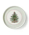 Spode Christmas Tree Polka Dot Lazy Susan Plate In Green