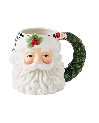 Spode Christmas Tree Polka Dot Santa Toby Mug In White