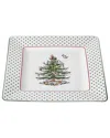 Spode Christmas Tree Polka Dot Square Platter In Multi
