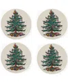 Spode Christmas Tree Polyester 4 Piece Placemat, 15" X 15" In Ivory