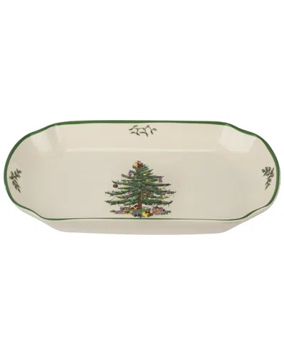 SPODE SPODE CHRISTMAS TREE RECTANGULAR SCALLOPED TRAY