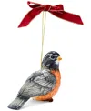Spode Christmas Tree Robin Ornament In Green