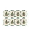 Spode Christmas Tree Salad Plates, Set Of 8 In Green