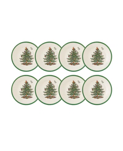 Spode Christmas Tree Salad Plates, Set Of 8 In Green
