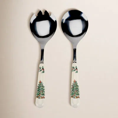 Spode Christmas Tree Salad Servers 10"