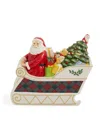 Spode Christmas Tree Santa Sleigh Cookie Jar In Green