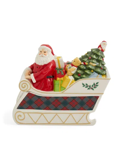 Spode Christmas Tree Santa Sleigh Cookie Jar In Green