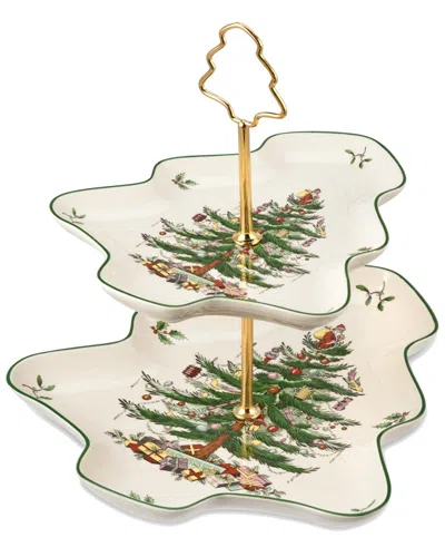 Spode Christmas Tree Sculpted 2 Tier Server