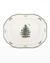 Spode Christmas Tree Sculpted Platter In Burgundy