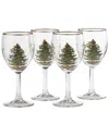 Spode Christmas Tree Set Of 4 Wine Glasses