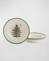 Spode Christmas Tree Set Of 4 Soup Plates In Green