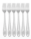 Spode Christmas Tree Set Of 6 Cocktail Forks In Metallic