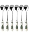 Spode Christmas Tree Set Of 6 Teaspoons In Multi