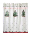 Spode Christmas Tree Shower Curtain, 72" X 72" In White