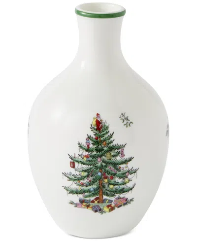 Spode Christmas Tree Small Posy Vase, 6" In Green