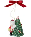 Spode Christmas Tree Snowman Tree Hugger Ornament In Green