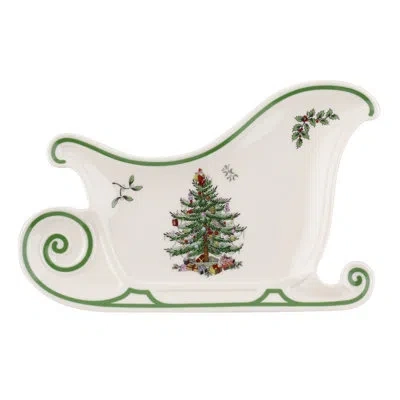Spode – Christmas Tree –  Christmas Tree Embossed Sleigh Platter In Multicolored