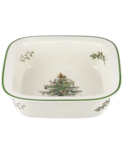 Spode Christmas Tree Square Baker In White