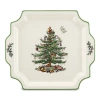 Spode Christmas Tree Square Handled Platter In Multi