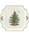 Spode Christmas Tree Square Handled Platter