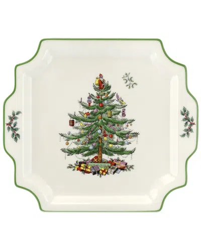 Spode Christmas Tree Square Handled Platter