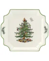 Spode Christmas Tree Square Handled Platter