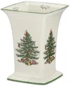 Spode Christmas Tree Square Vase, 8" In Multi