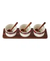 Spode Christmas Tree Tartan 7 Pc. Condiment Set In Green