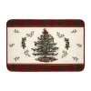 Spode Christmas Tree Tartan Bath Rug In Sand