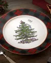 Spode Christmas Tree Tartan Buffet Plate In Green