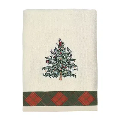 Spode Christmas Tree Tartan Hand Towel In Sand