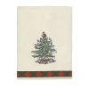 Spode Christmas Tree Tartan Holiday Bath Towel In Sand