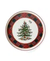 Spode Christmas Tree Tartan Lazy Susan Plate In Green