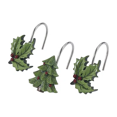 Spode Christmas Tree Tartan Shower Curtain Hooks In Beige