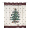 Spode Christmas Tree Tartan Shower Curtain In Sand