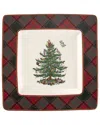 Spode Christmas Tree Tartan Square Platter