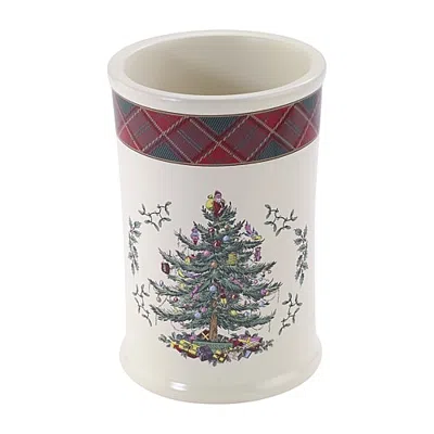 Spode Christmas Tree Tartan Tumbler In Beige